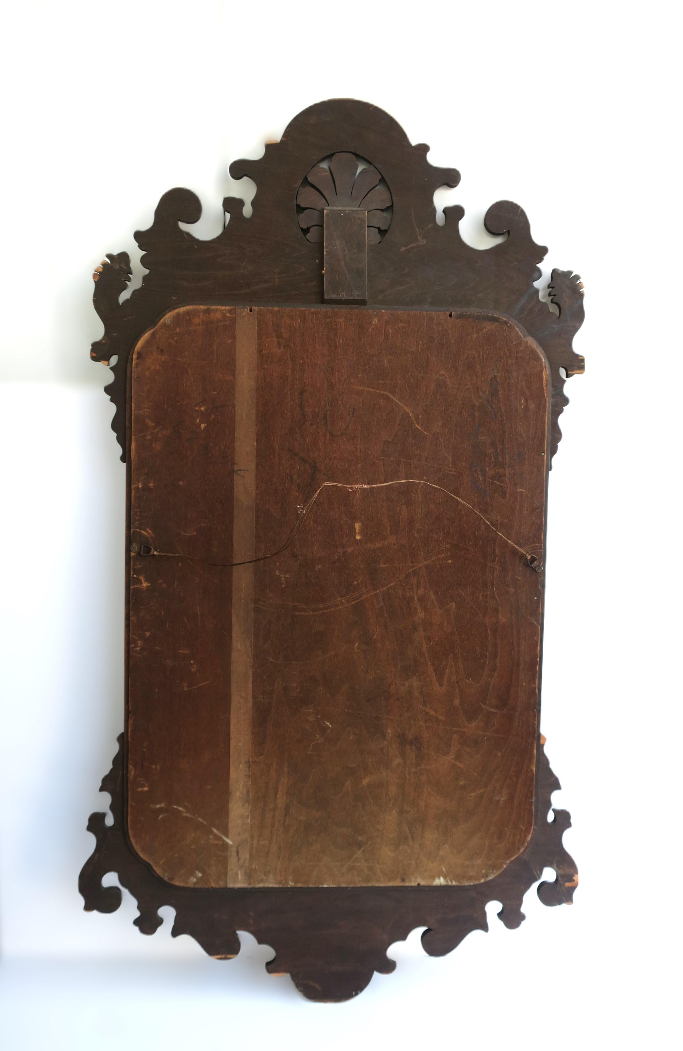 Chippendale Maple Wood Wall Mirror, Pair Available For Sale 8
