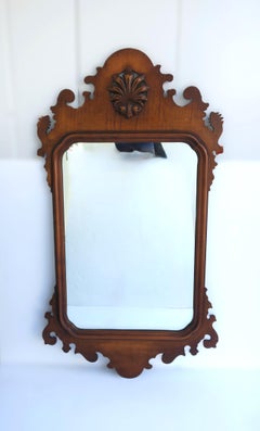 Chippendale Maple Wood Wall Mirror, Pair Available