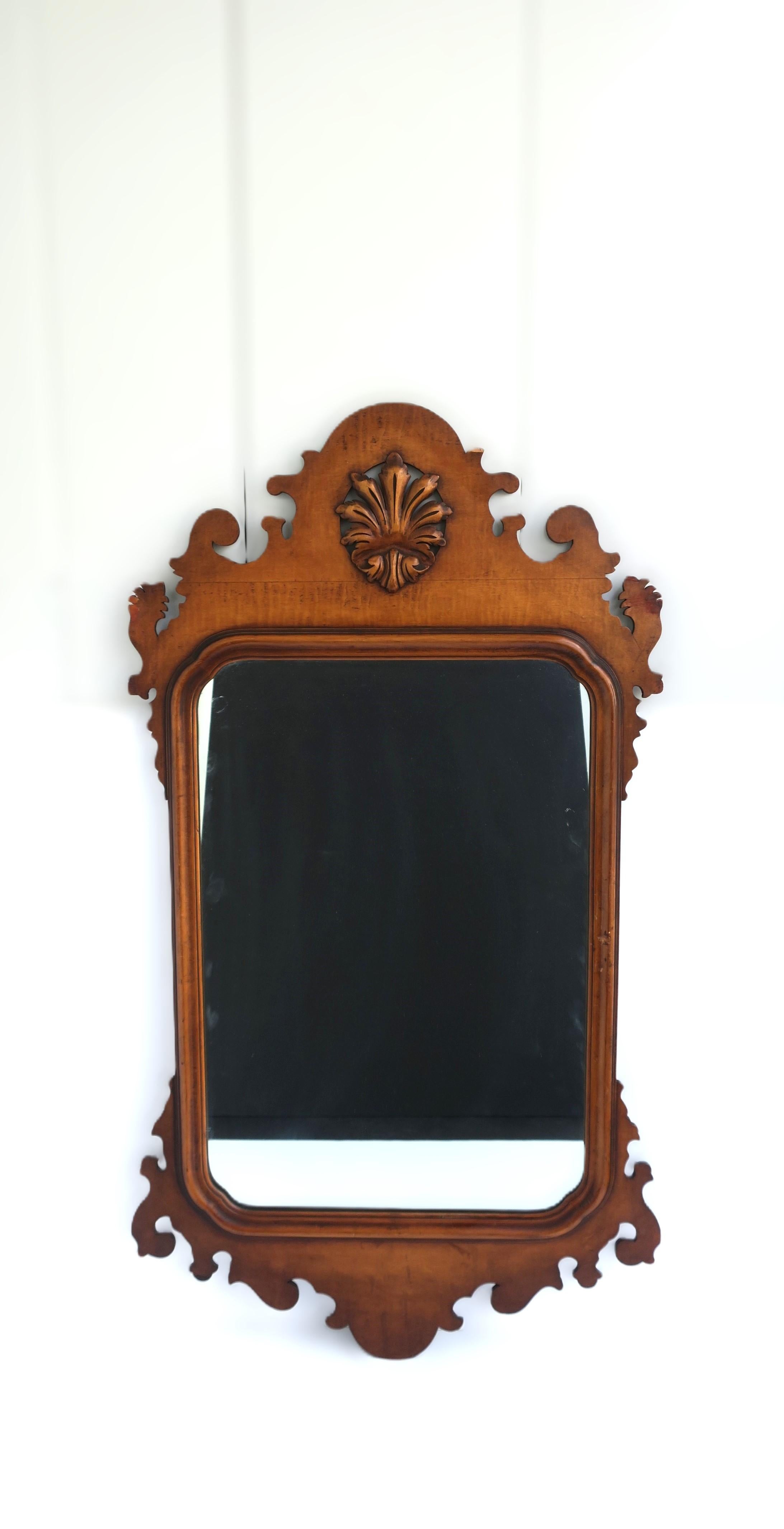 Chippendale Maple Wood Wall Mirror, Pair Available In Good Condition For Sale In New York, NY