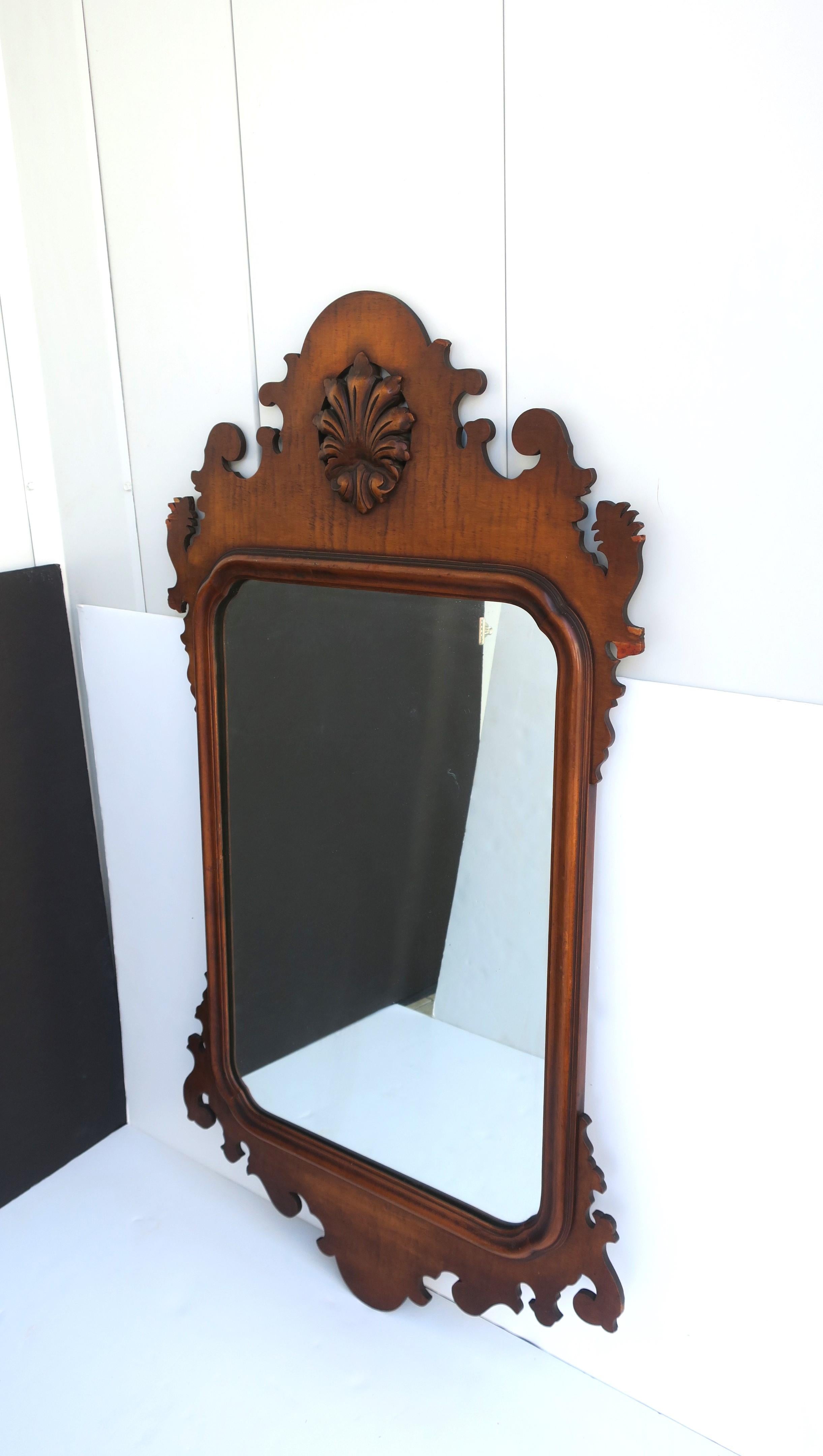 Chippendale Maple Wood Wall Mirror, Pair Available In Good Condition For Sale In New York, NY