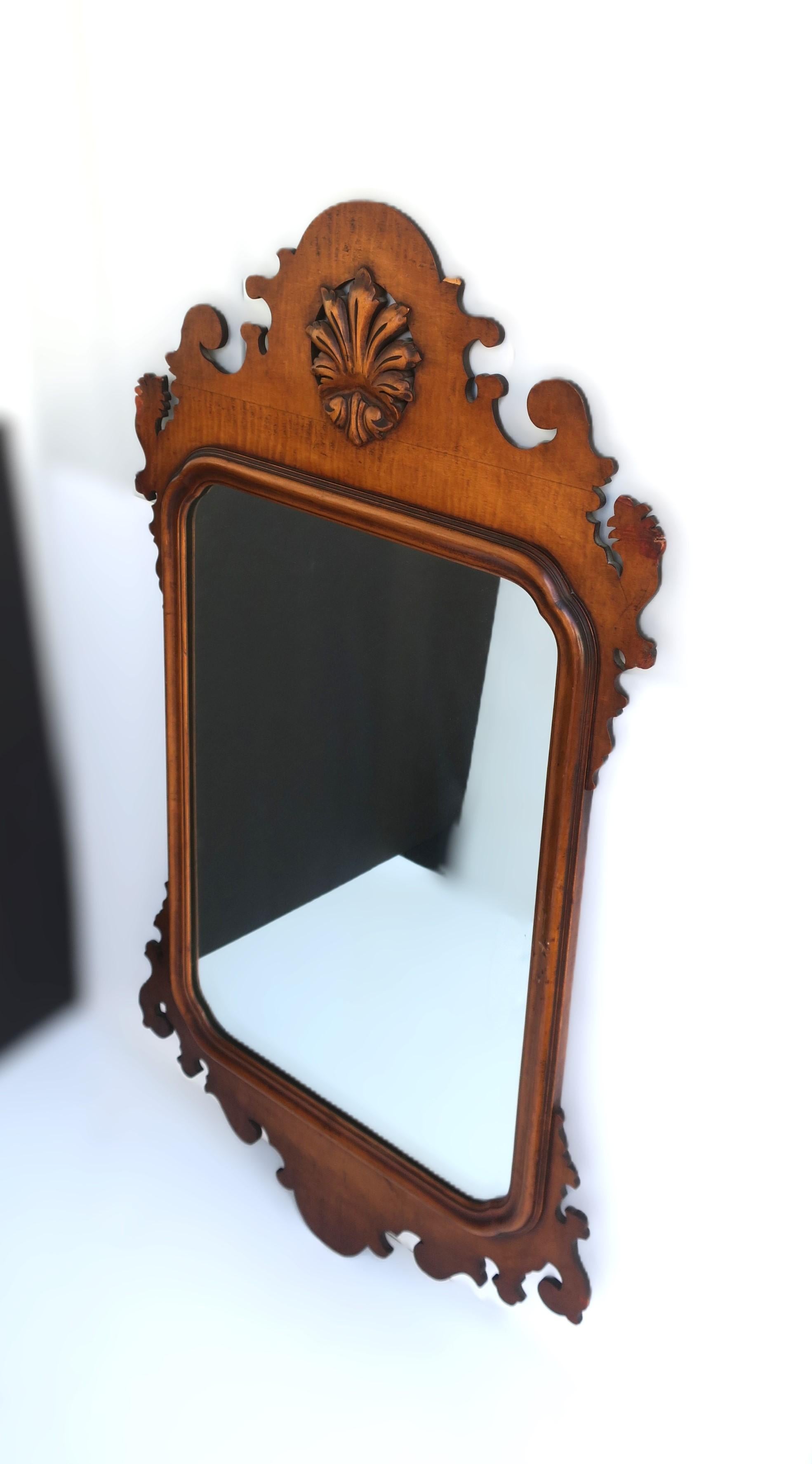 Chippendale Maple Wood Wall Mirror, Pair Available For Sale 1