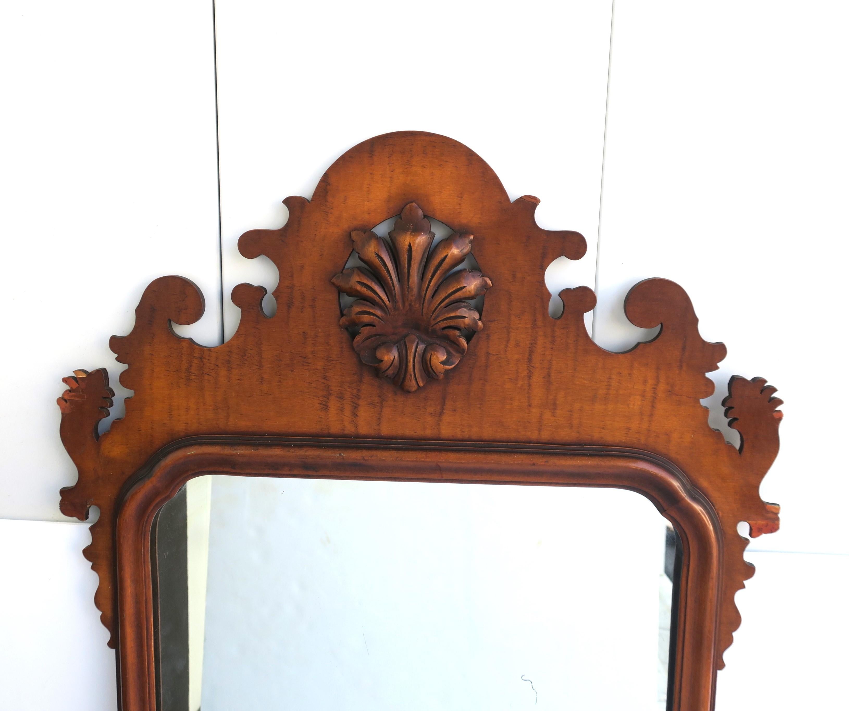 Chippendale Maple Wood Wall Mirror, Pair Available For Sale 1