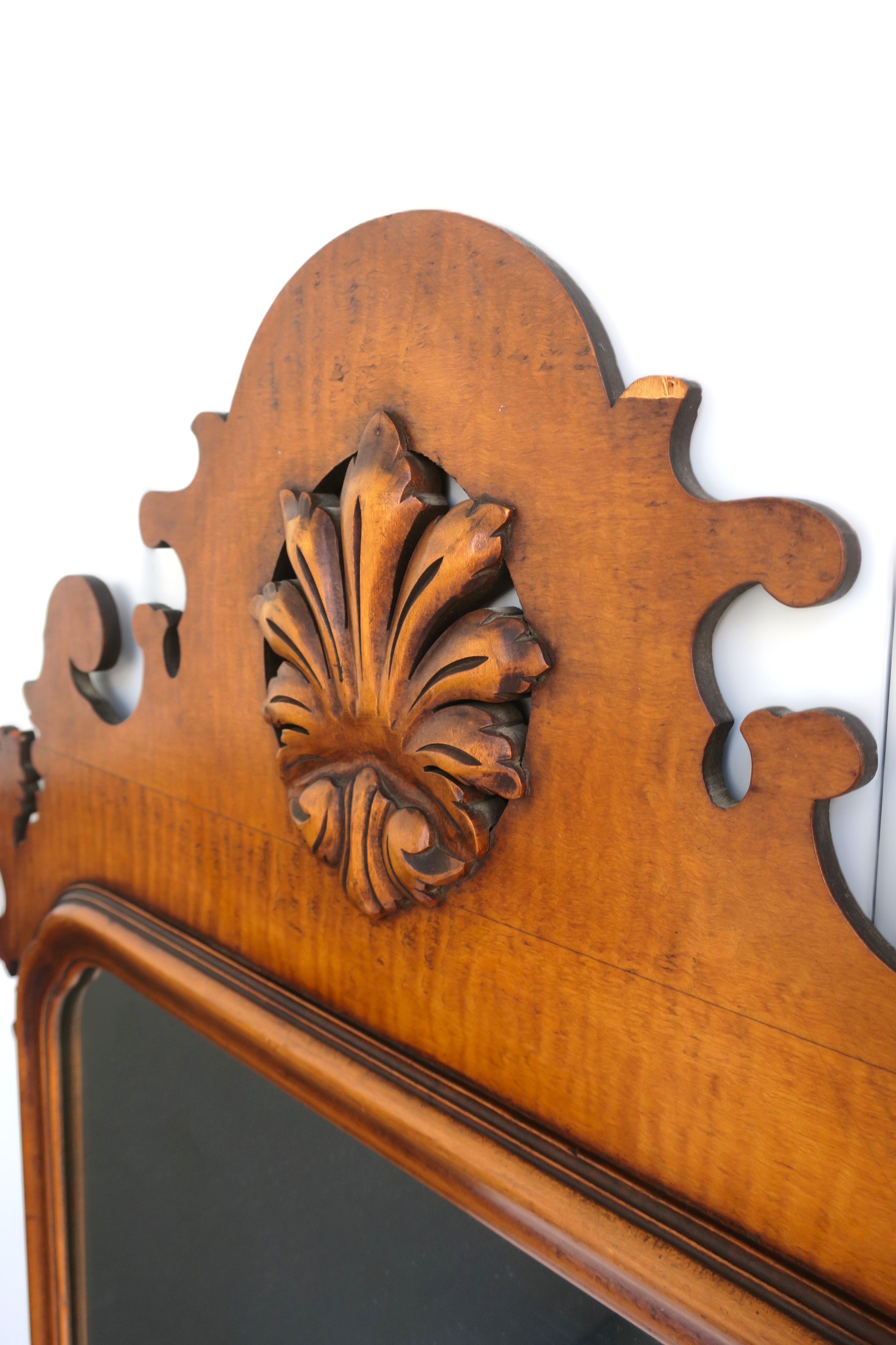 Chippendale Maple Wood Wall Mirror, Pair Available For Sale 2