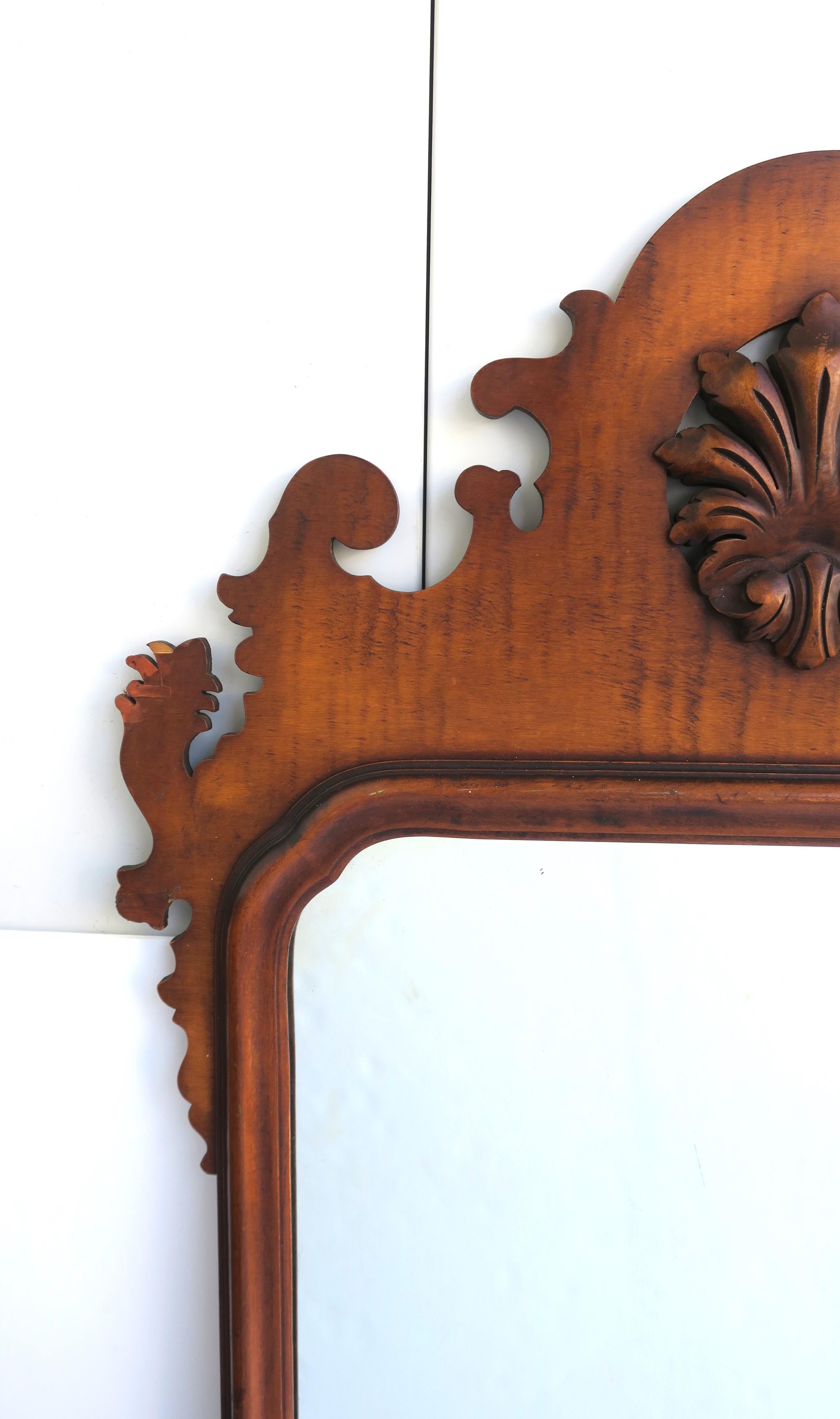 Chippendale Maple Wood Wall Mirror, Pair Available For Sale 2