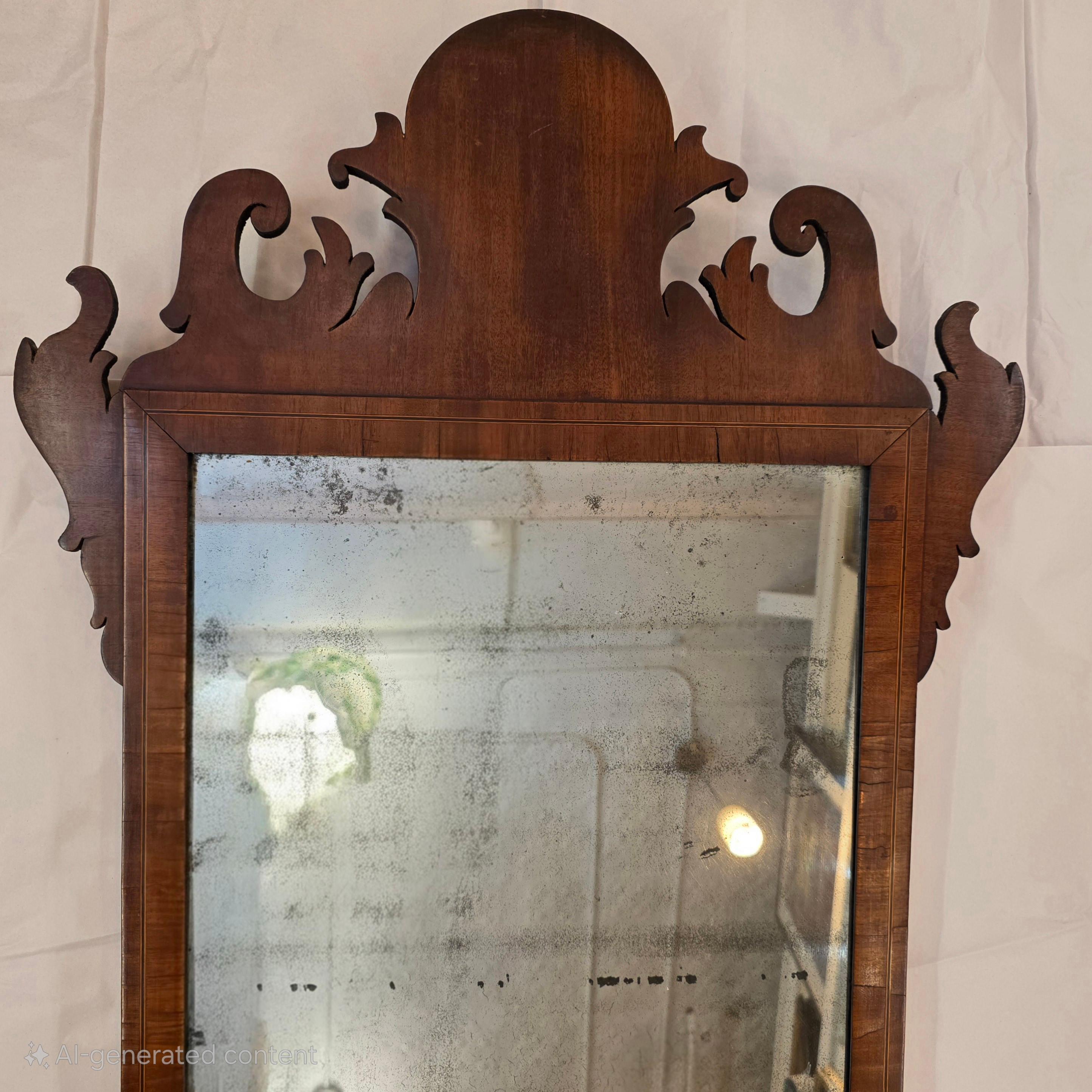 Bois de feuillus Miroir Chippendale américain 1750-1820 en vente