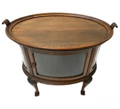 Chippendale Oak Tea Cabinet, 1920s