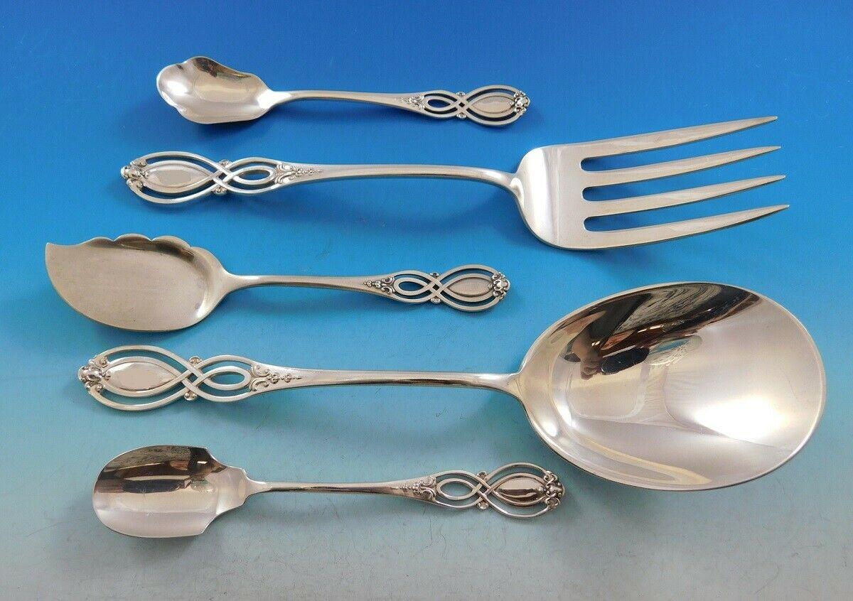 Chippendale Old by Alvin Sterling Silver Flatware Set for 12 Service 206 Pieces 1