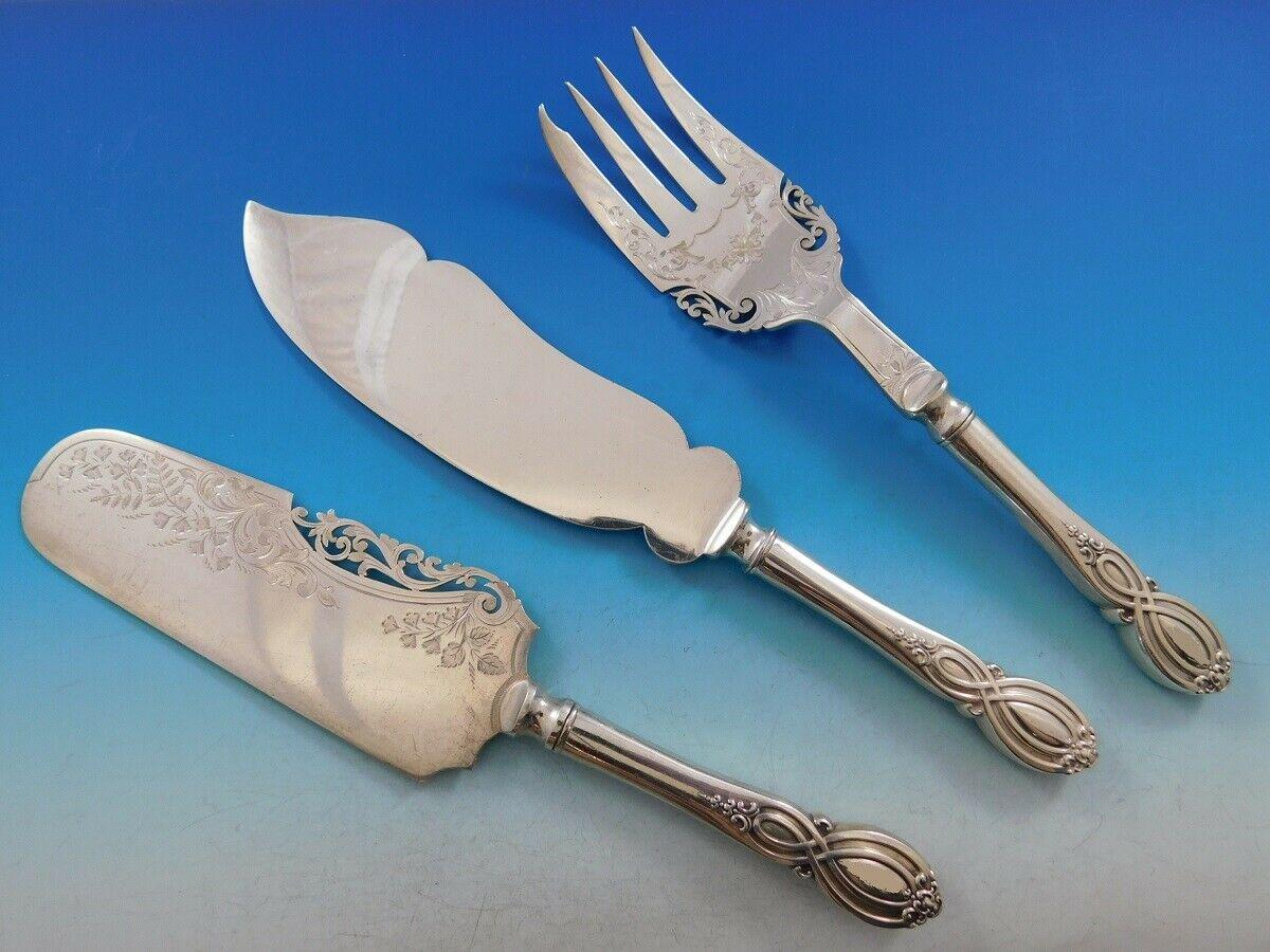 Chippendale Old by Alvin Sterling Silver Flatware Set for 12 Service 206 Pieces 3