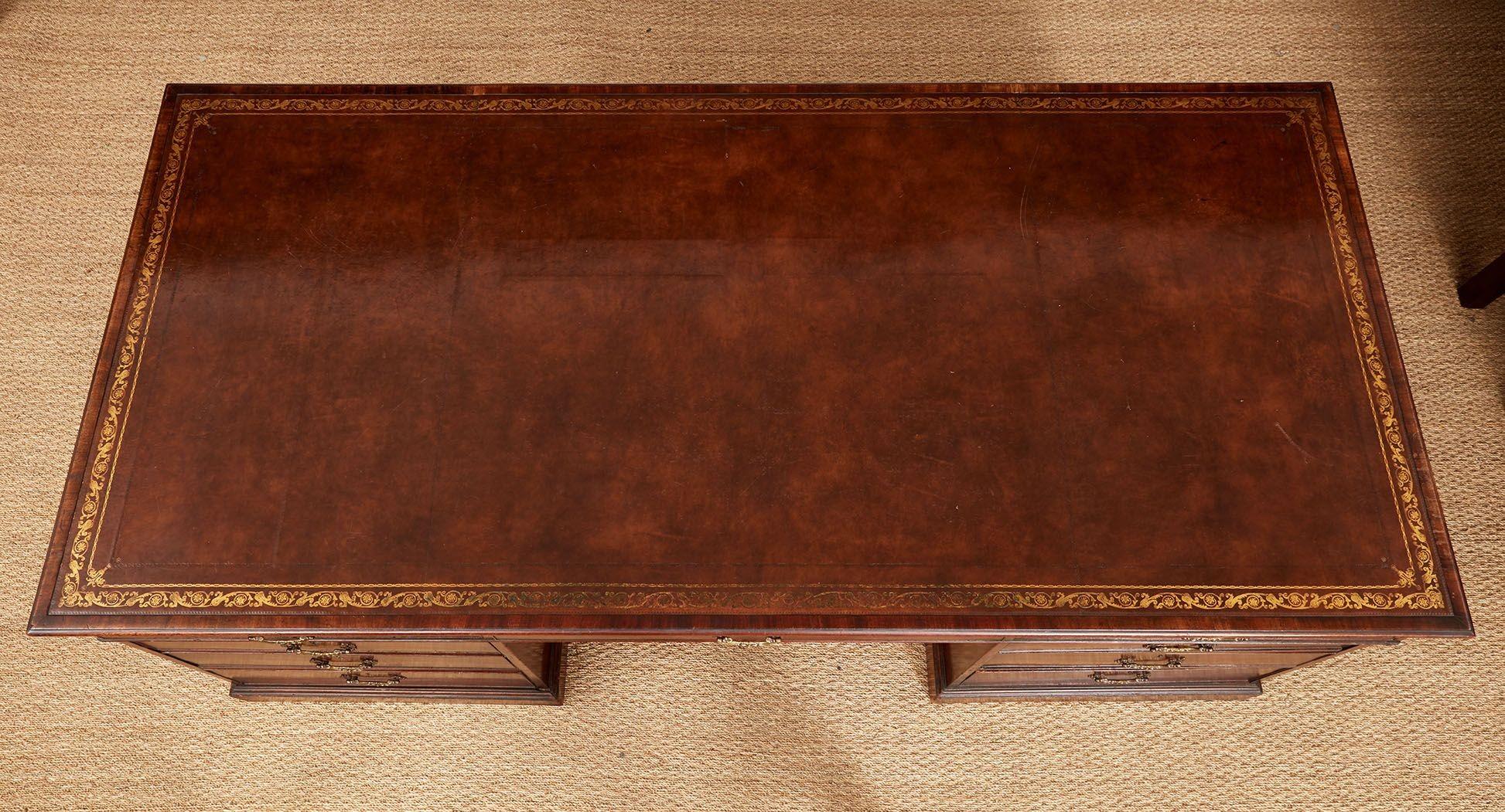 English Chippendale Partners' Desk For Sale