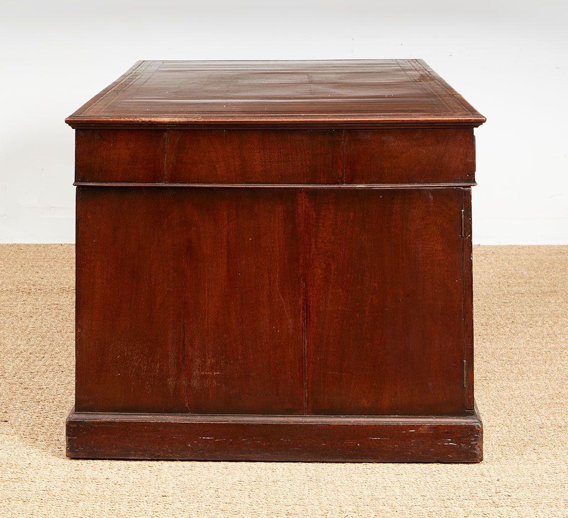 Leather Chippendale Partners' Desk For Sale