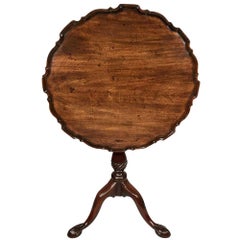 Chippendale Period Carved Mahogany Pie Crust Tripod Table