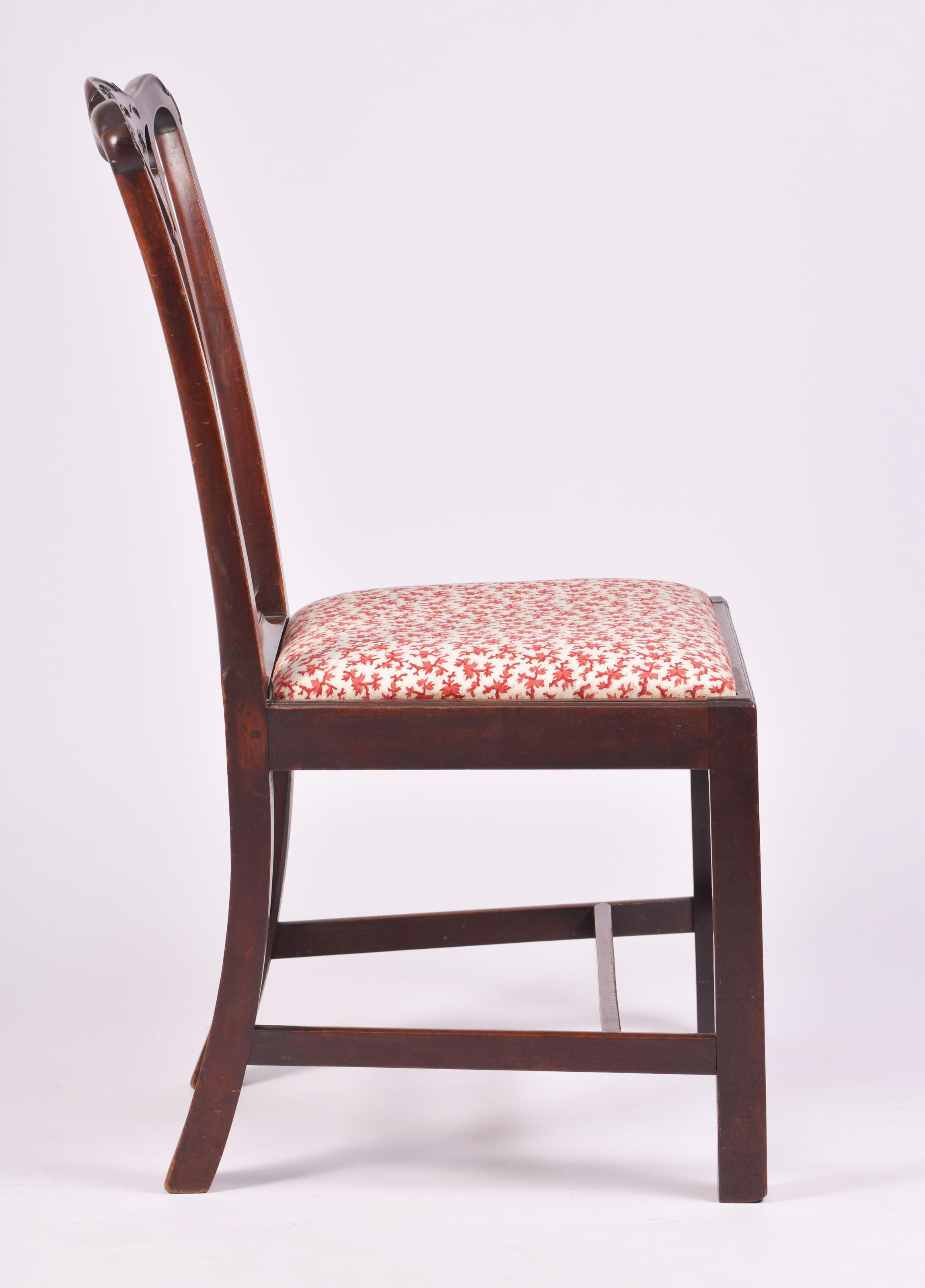 British Chippendale Period Carved Mahogany Side Chair