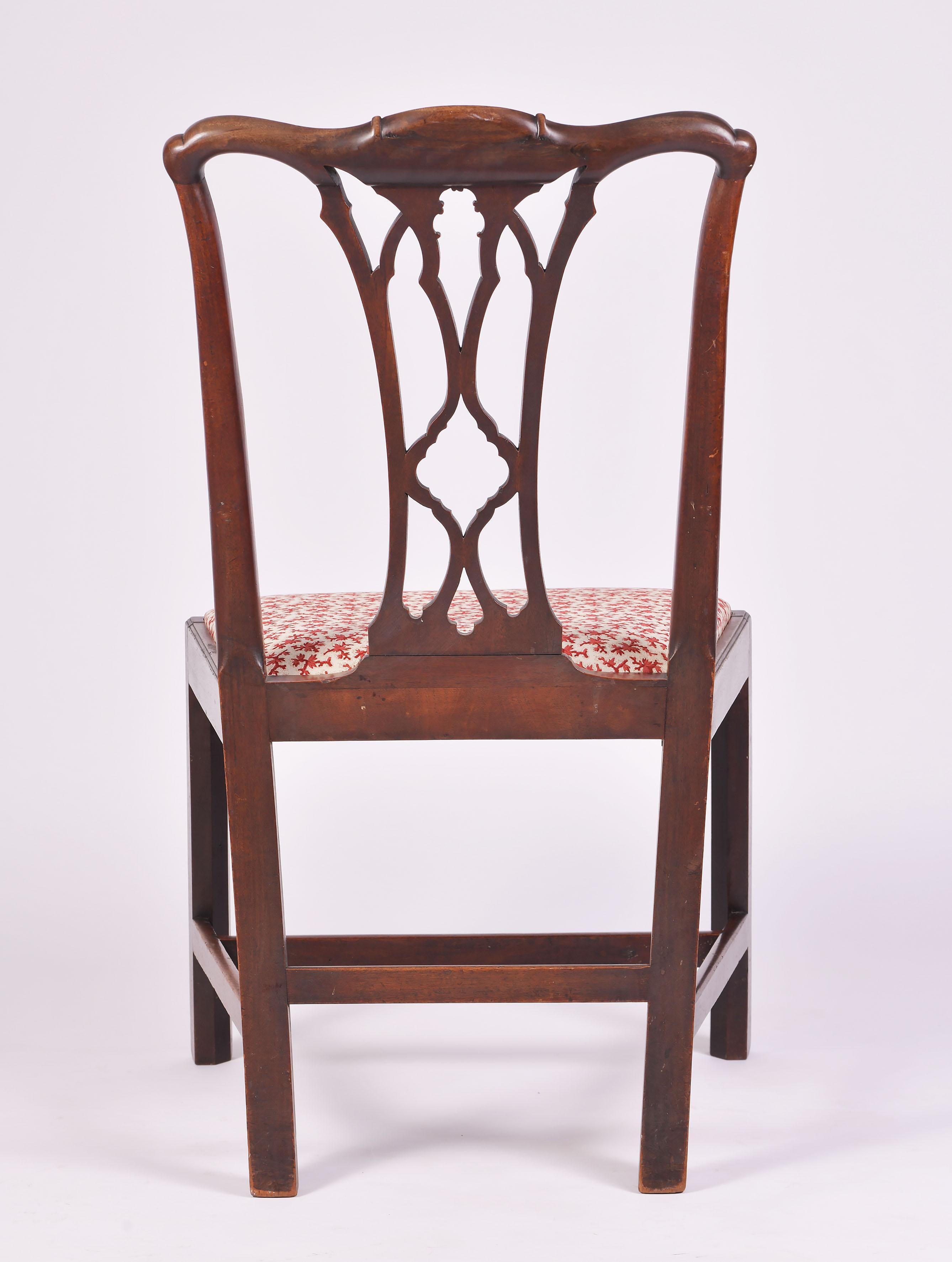 Chippendale Period Carved Mahogany Side Chair In Good Condition In London, GB