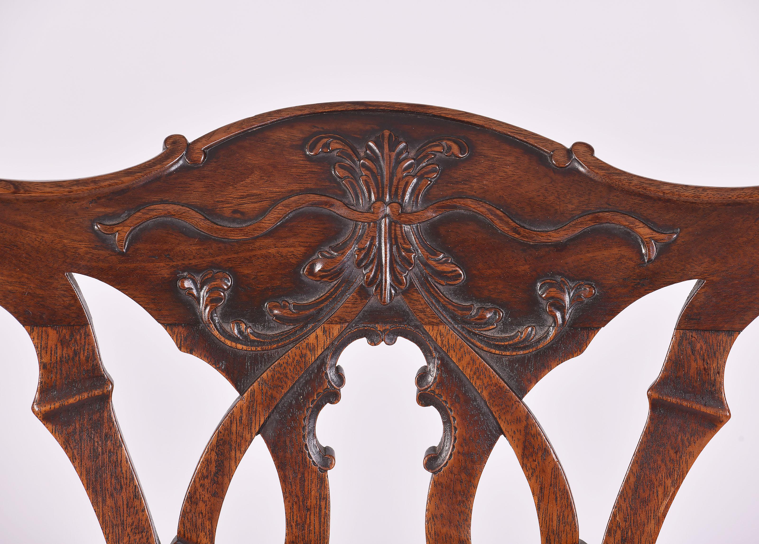 Chippendale Period Carved Mahogany Side Chair 2