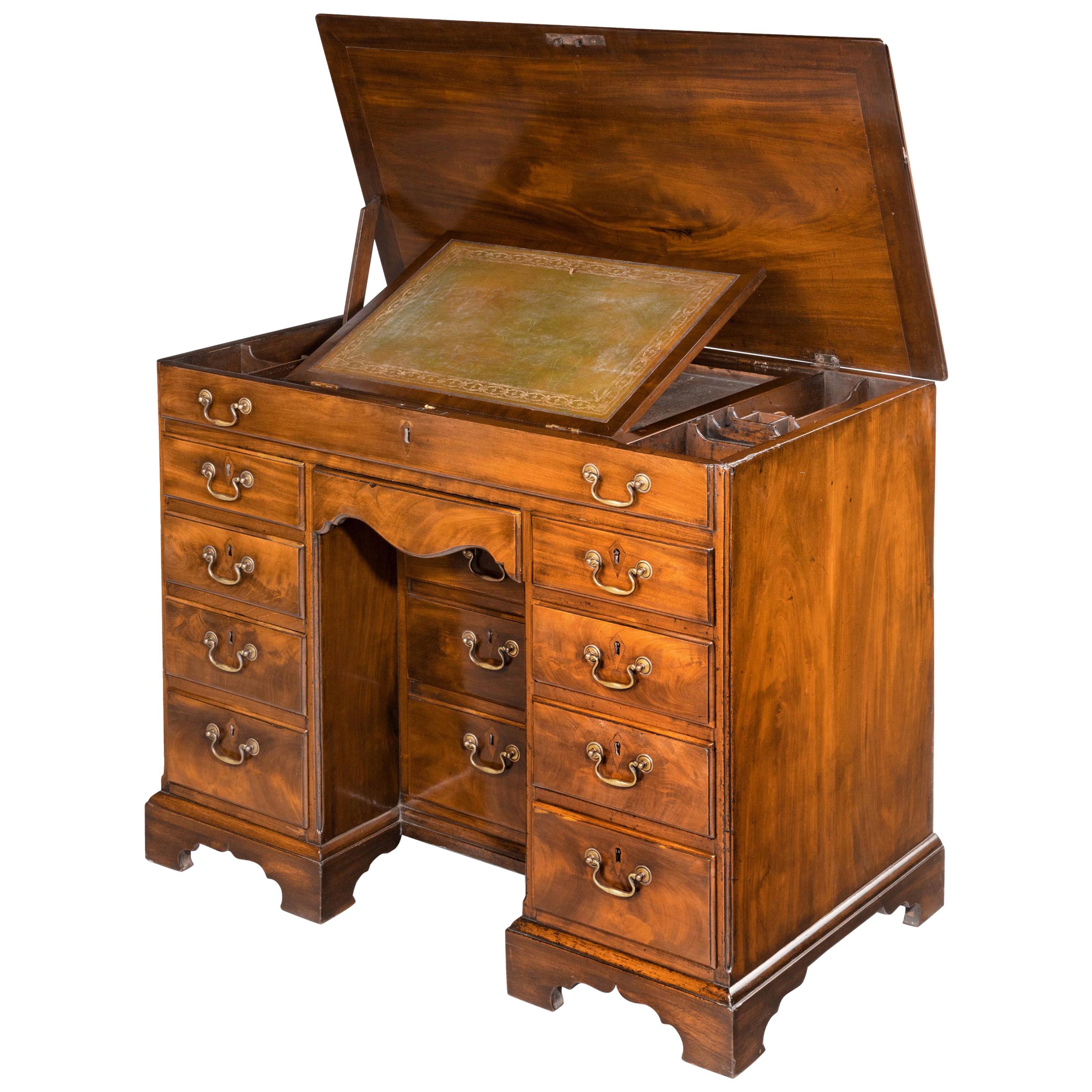 Chippendale Period Kneehole Desk or Dressing Table
