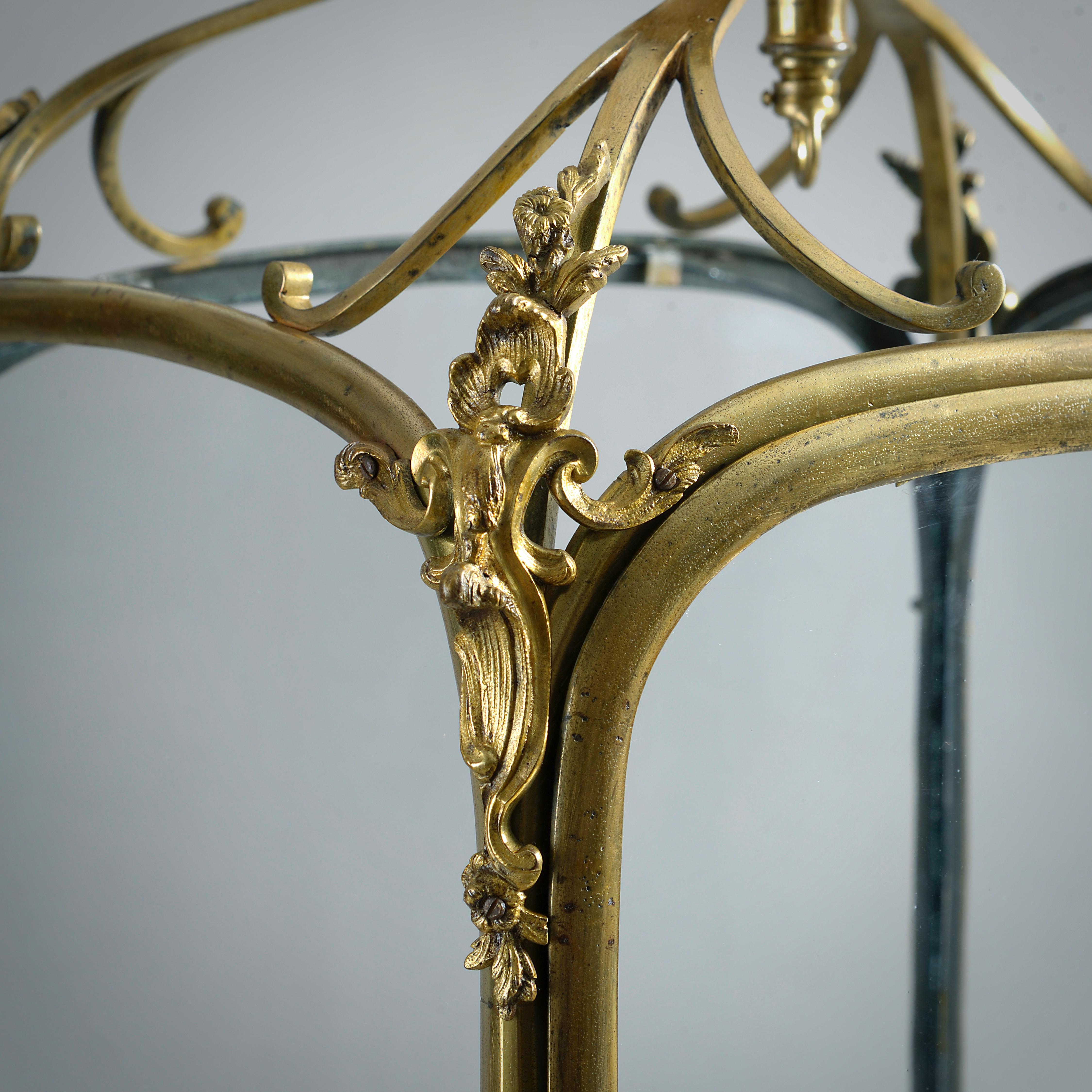 18th Century and Earlier Chippendale Period Lacquered Brass Lantern For Sale