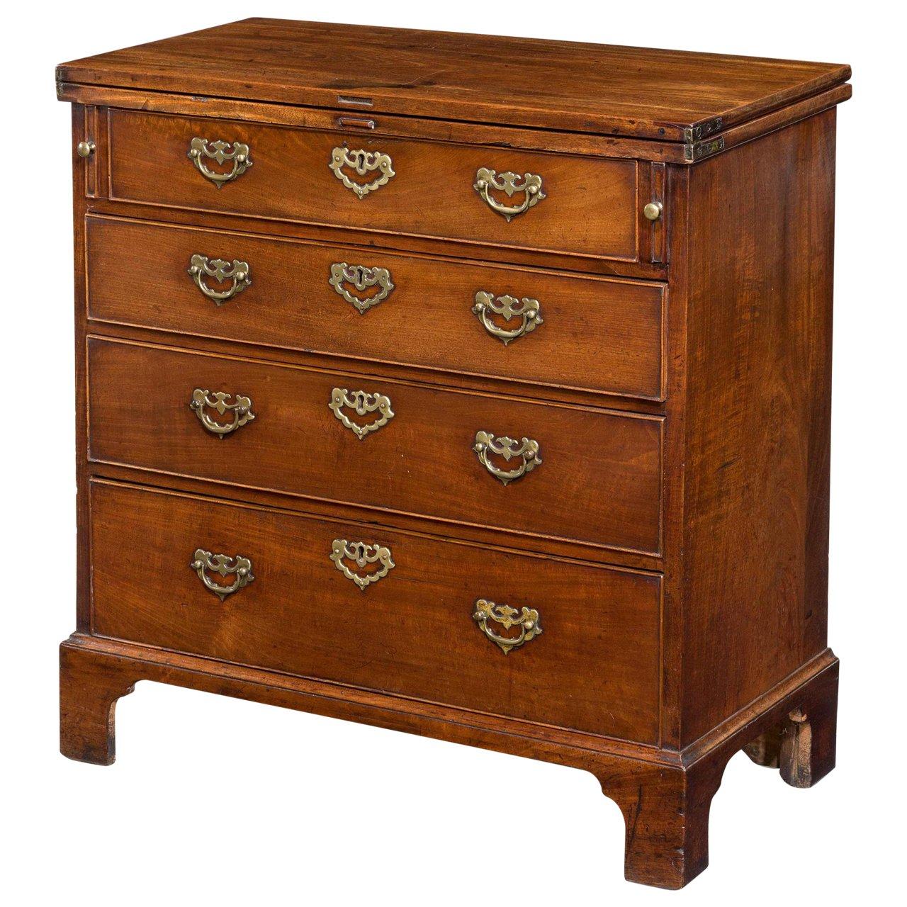 Chippendale Period Mahogany Bachelors Chest For Sale