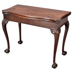 Chippendale Period Mahogany Card Table with Ball and Claw Feet