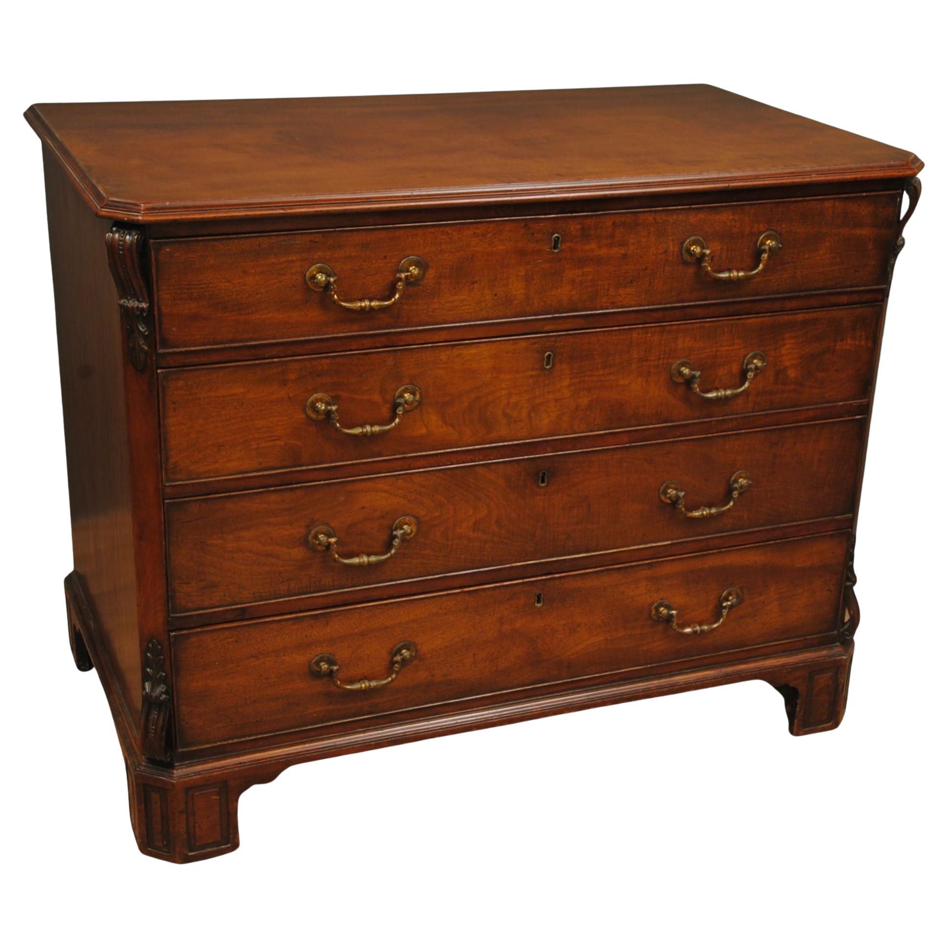 Chippendale Period Mahogany Gentleman's Dressing Chest For Sale
