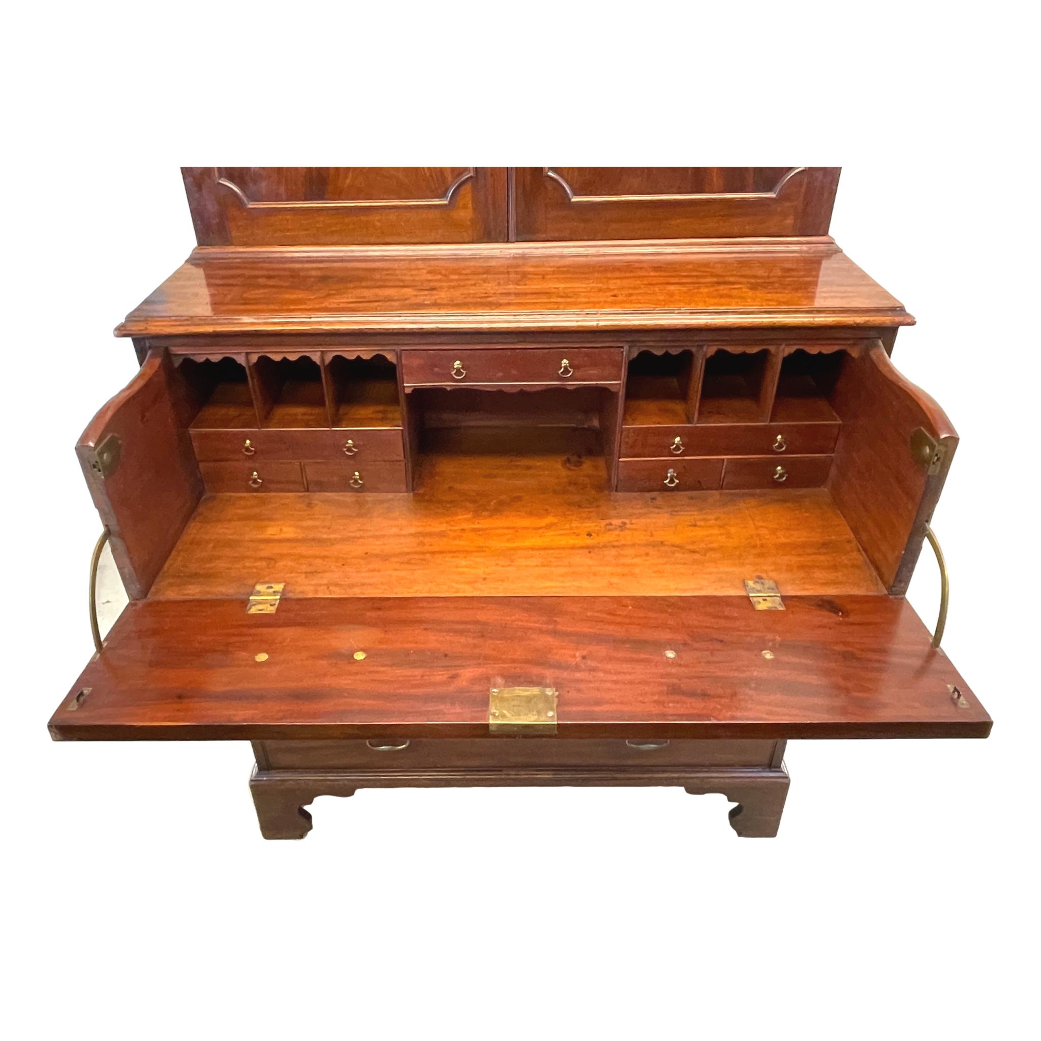 Chippendale Period Mahogany Library Bookcase For Sale 1