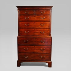 Chippendale Period Mahogany Secretaire Bookcase