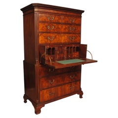 Chippendale Period Mahogany Secretaire Tallboy