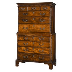 Chippendale Period Mahogany Tallboy/Chest-on-Chest