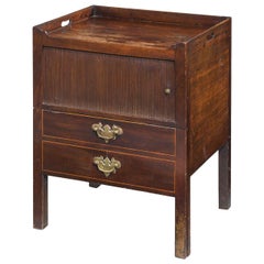 Chippendale Period Mahogany Tambour-Fronted Night Cupboard