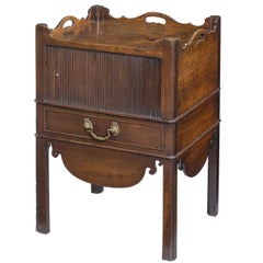 Chippendale Period Mahogany Tambour Fronted Night Cupboard