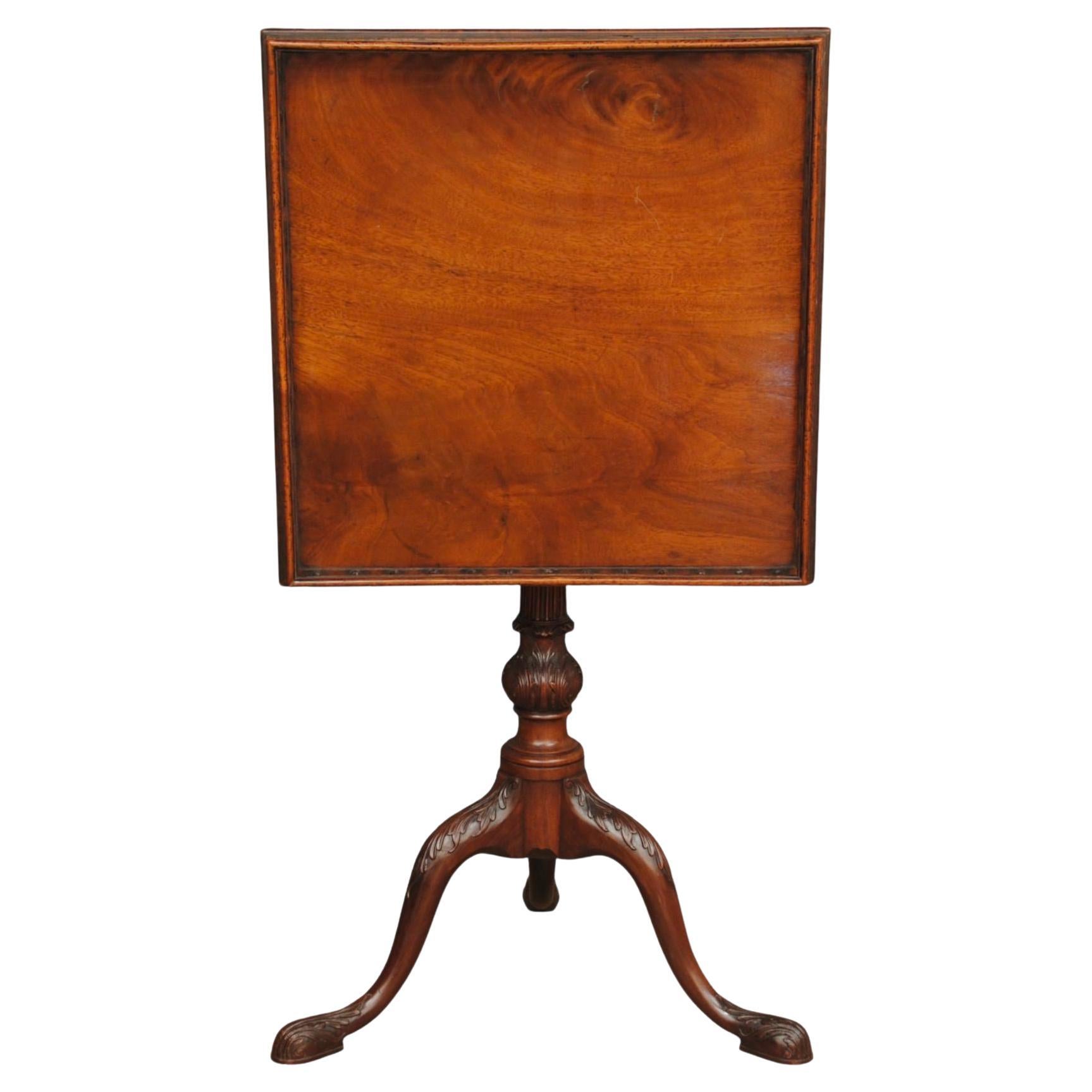 Chippendale Period Mahogany Tripod Wine Table With Gallery Top