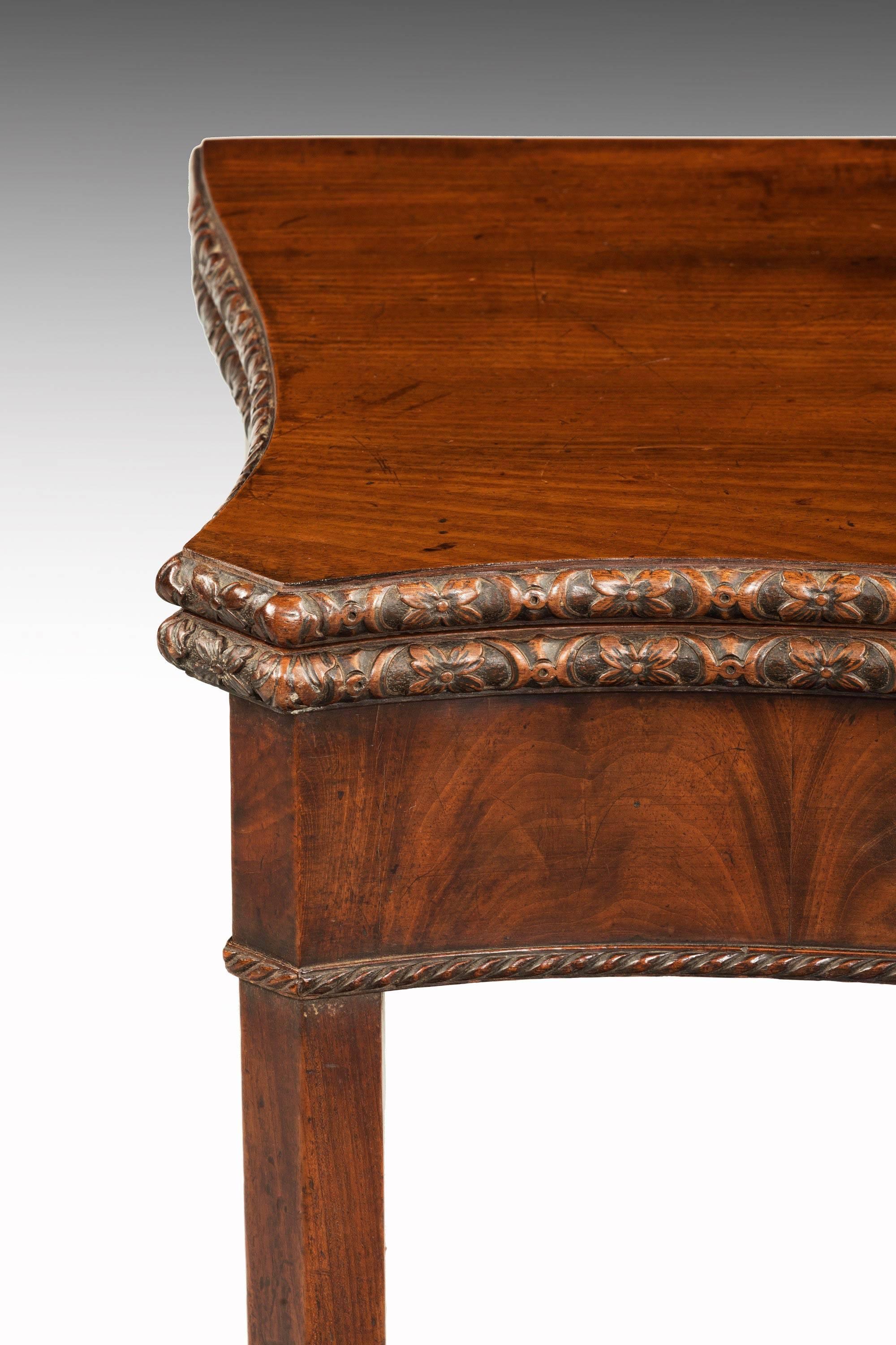 English Chippendale Period Tea Table of Serpentine Outline