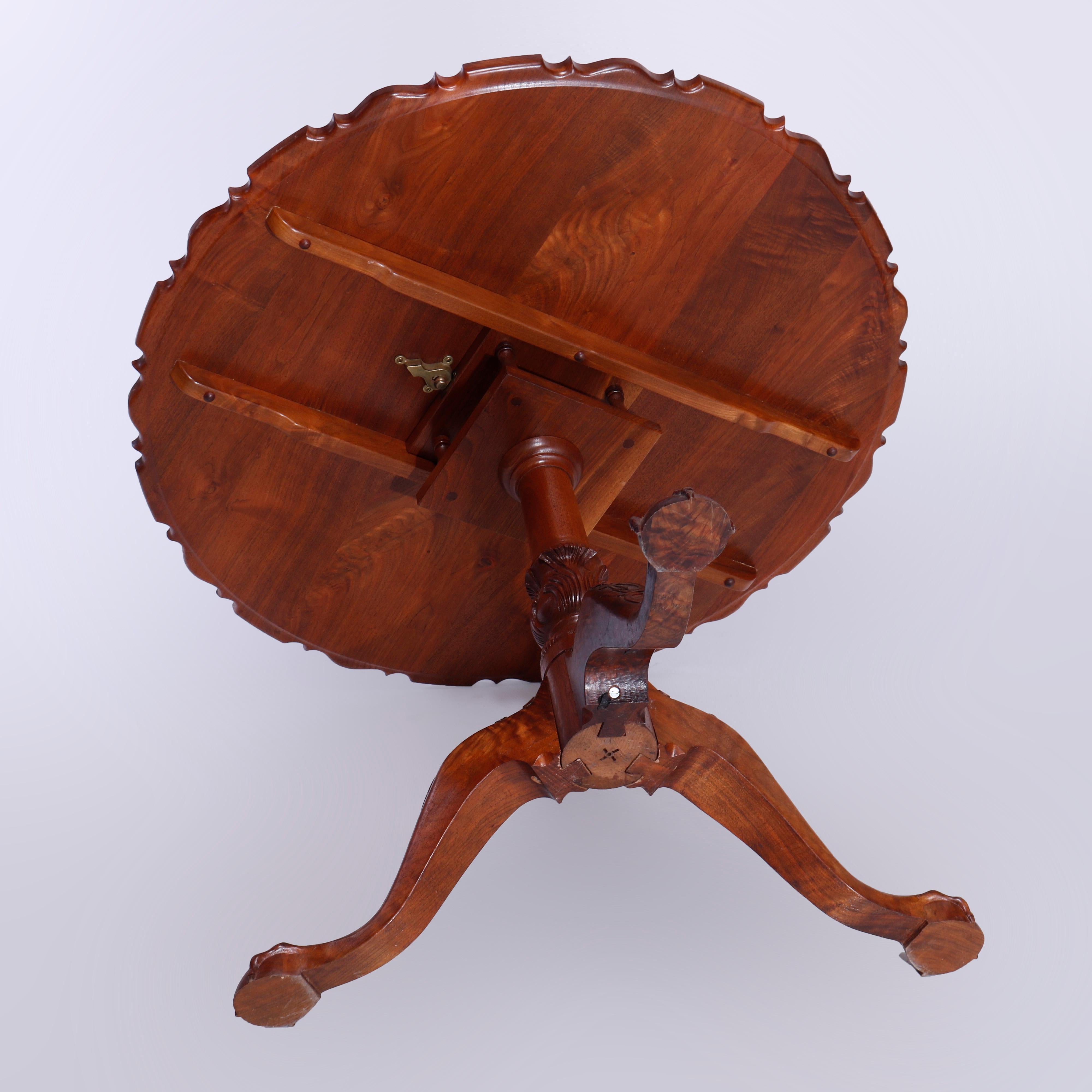 Chippendale Philadelphia Style Carved Claw Foot Tilt Top Table, 20th C In Good Condition For Sale In Big Flats, NY