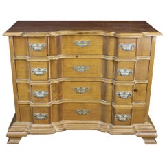 Retro Chippendale Pine Goddard Block Front Bachelors Chest of Drawer Dresser Colonial