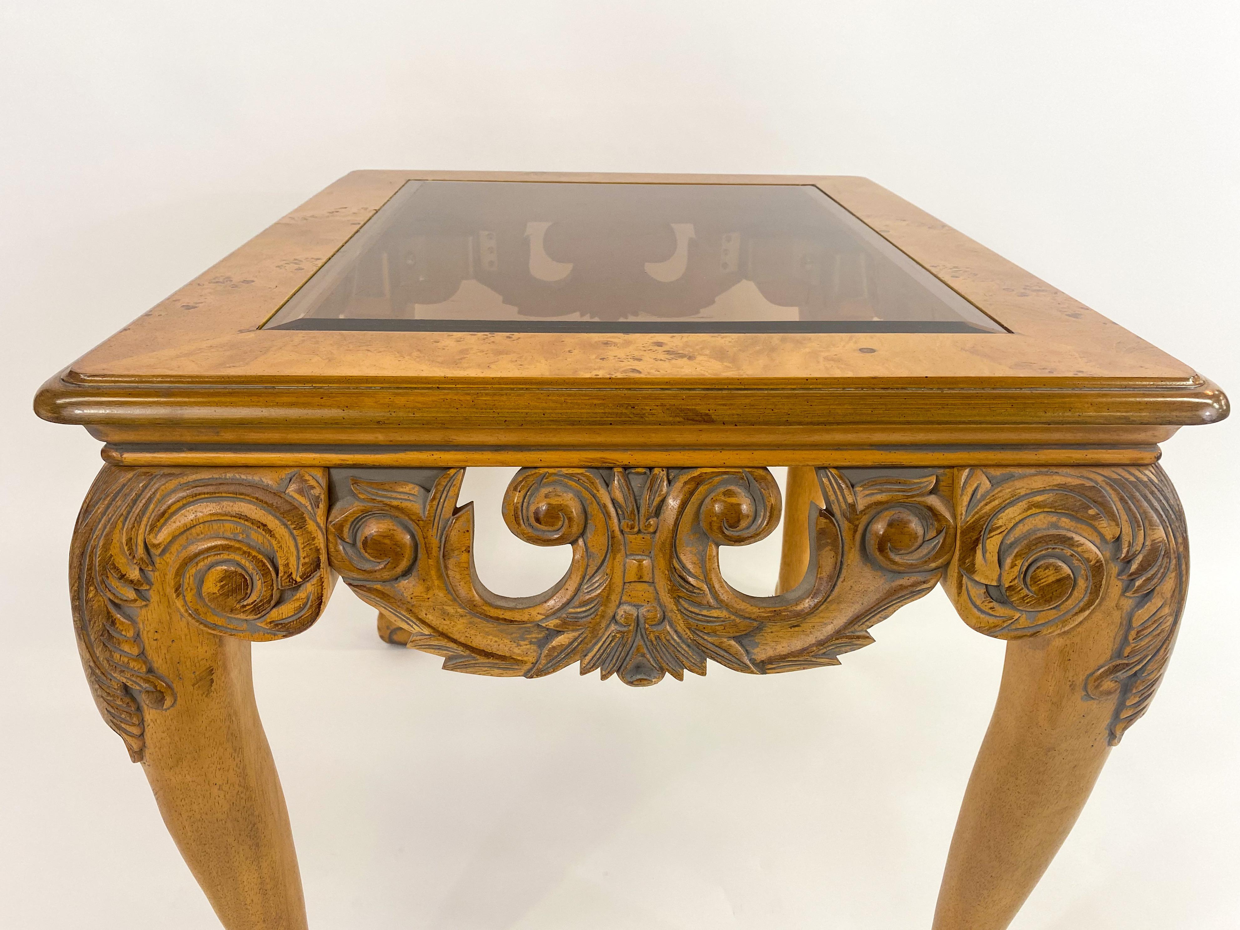 Chippendale Queen Ann Style Carved Wood  Coffee or Cocktail Table For Sale 5