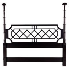 Chippendale Rattan Style Queen Poster Bed Frame