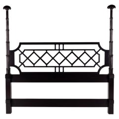 Chippendale Rattan Style Queen Poster Bed Frame