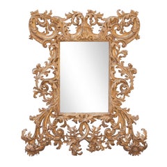 Chippendale Style Gilt Wood Rectangular Mirror, Spain, 1970
