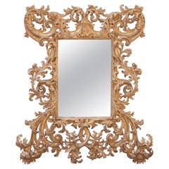 Specchio Chippendale rettangolare realizzato a mano in Wood Wood con lamina d'oro Spagna, 1970