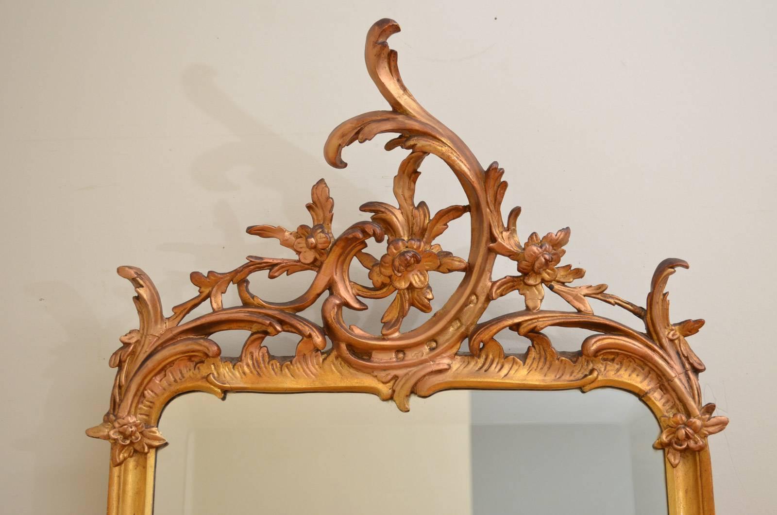 Giltwood Chippendale Revival Giltowood Wall Mirror