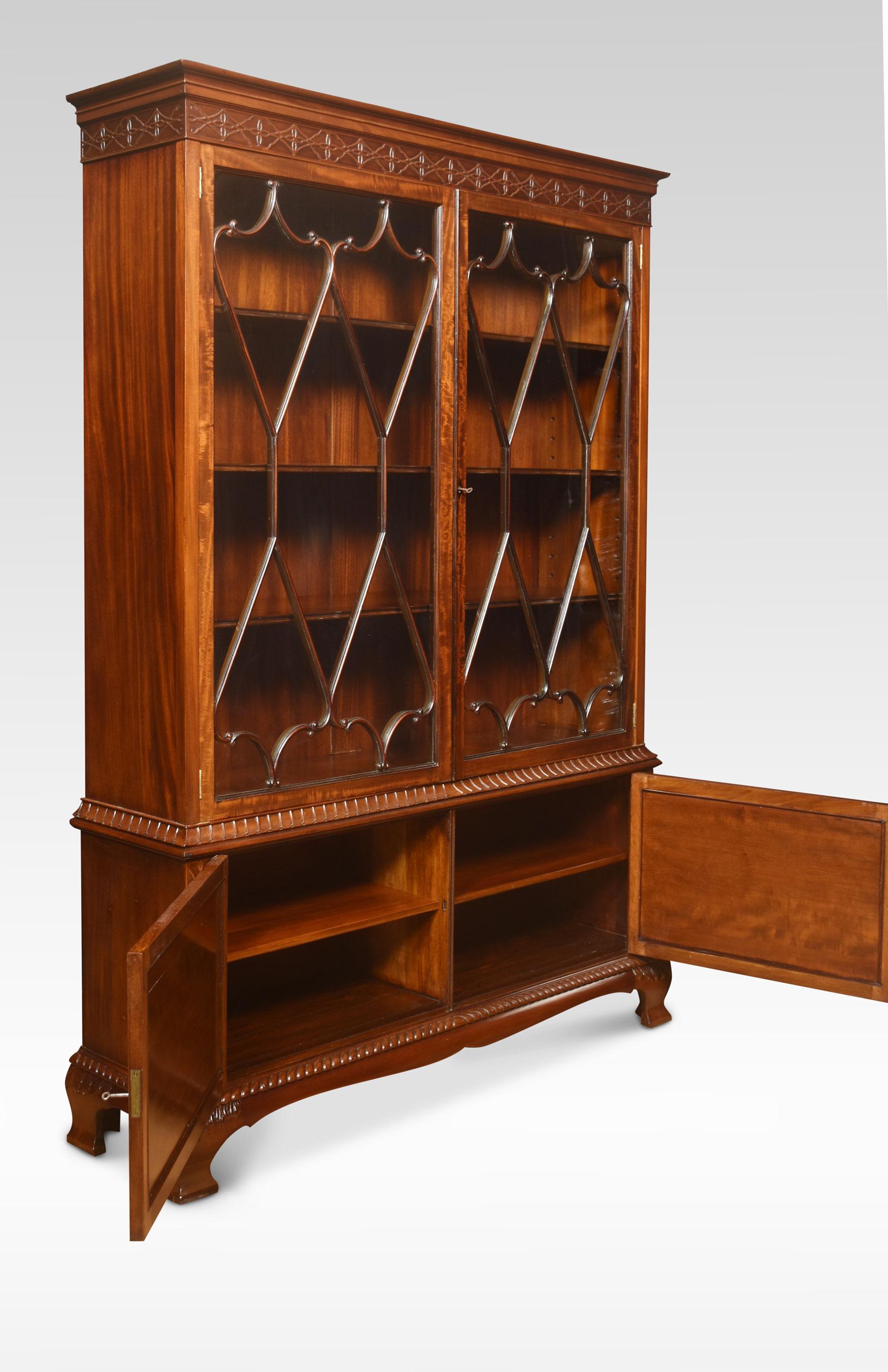 20th Century Chippendale Revival mahogany bookcase For Sale