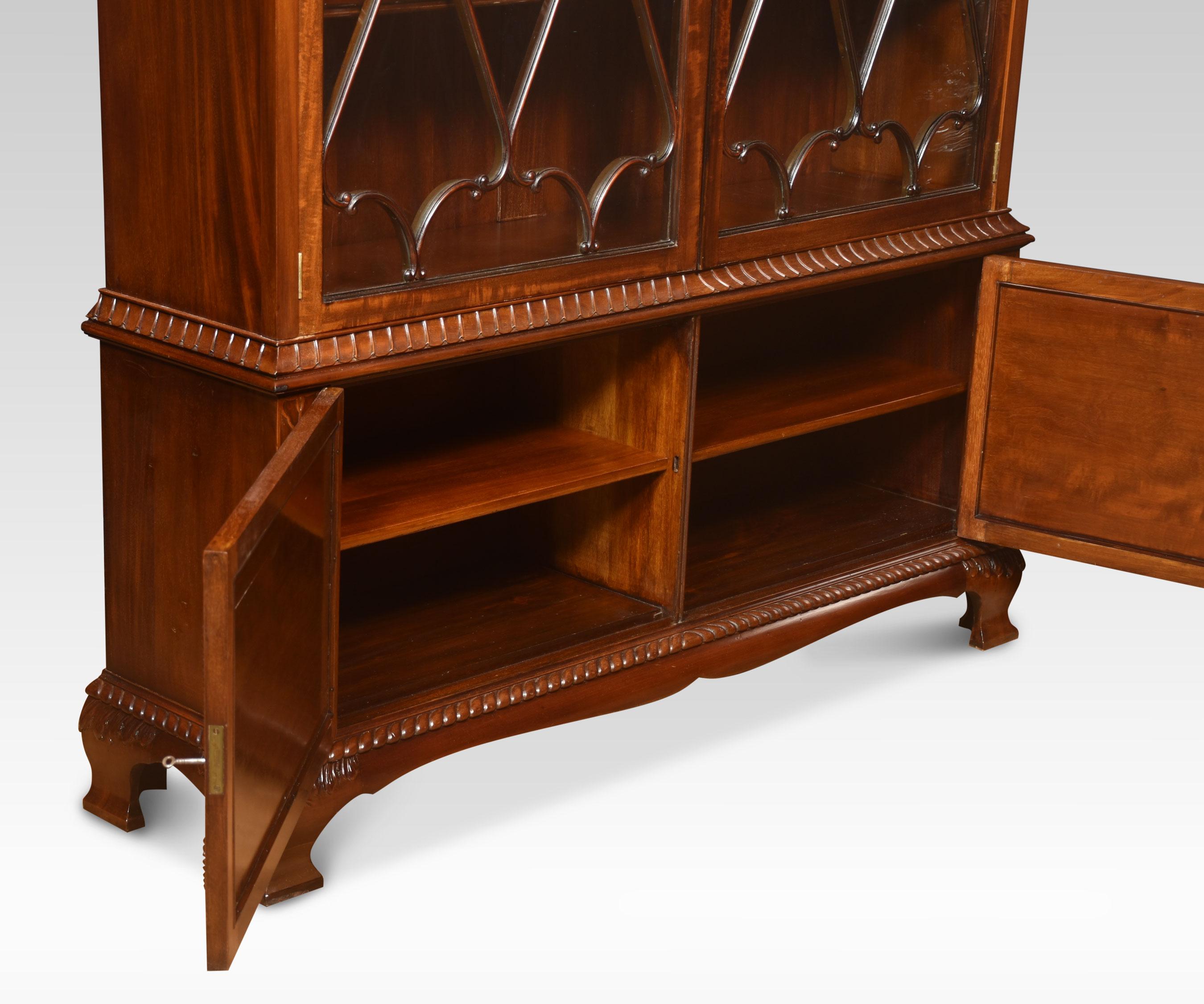 Chippendale Revival mahogany bookcase For Sale 1