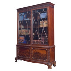 Antique Chippendale Revival Mahogany Bookcase