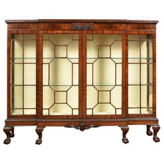Chippendale Revival Mahogany Breakfront Cabinet