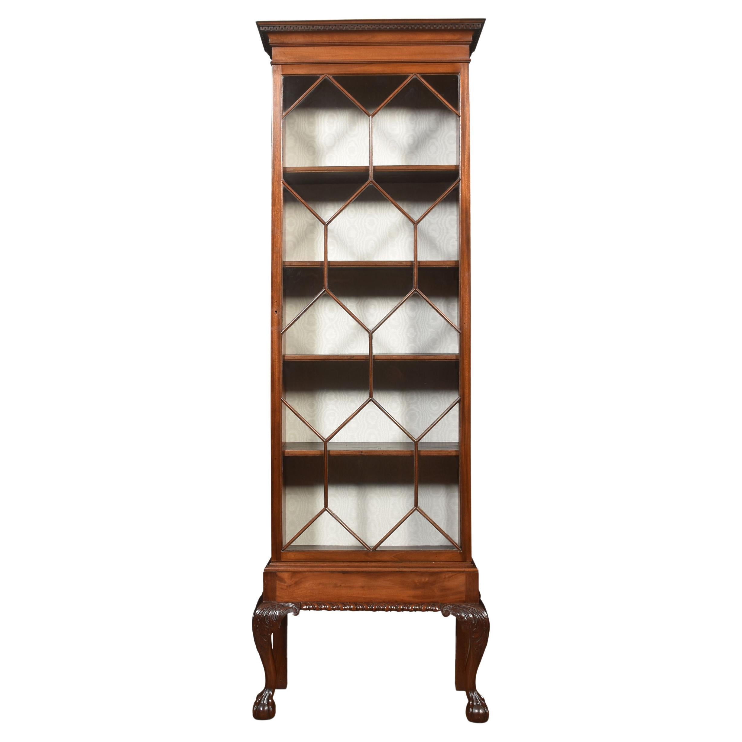 ENGLISH MAHOGANY CHIPPENDALE STYLE DOUBLE CHINA/DISPLAY at 1stDibs