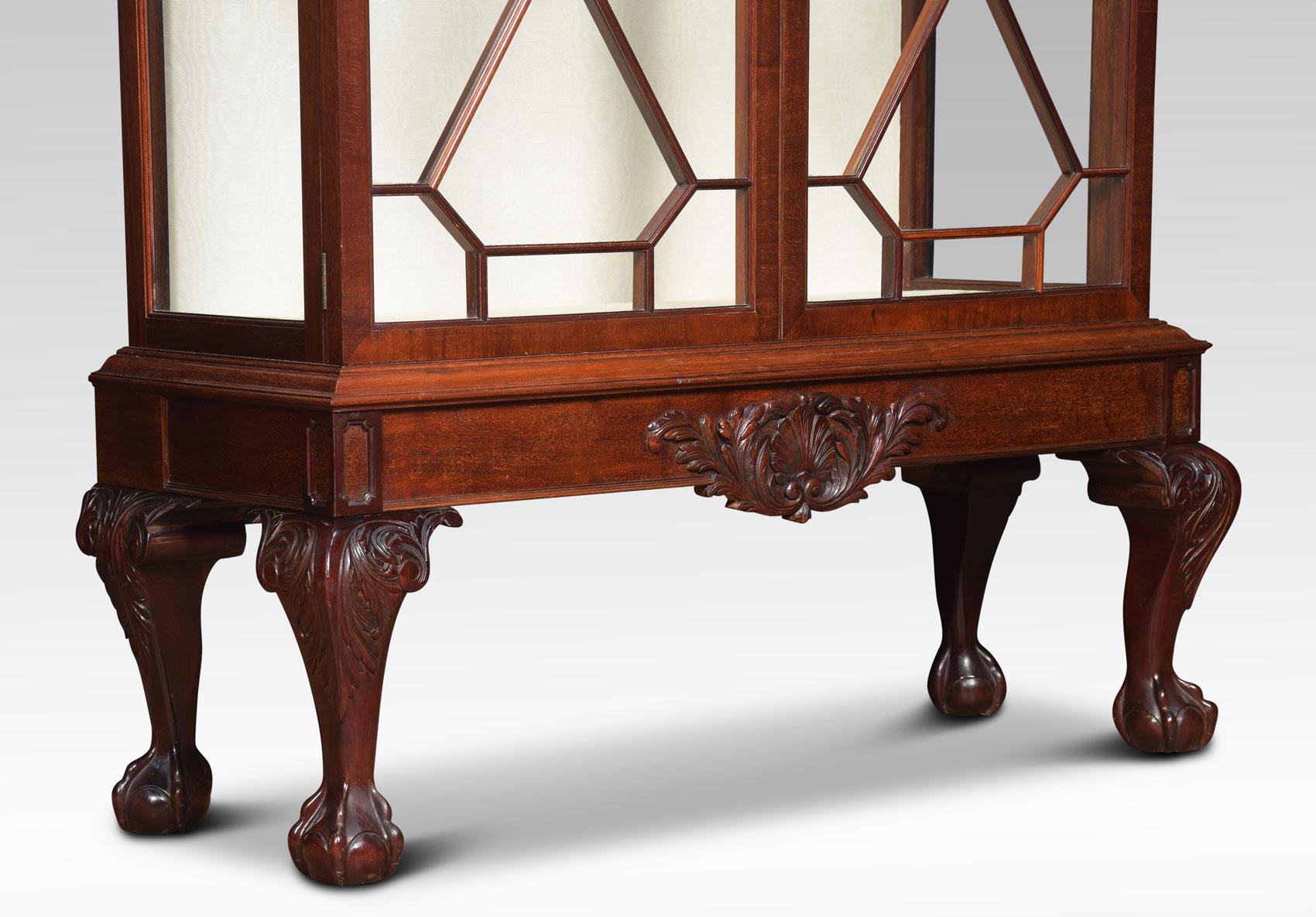 20th Century Chippendale Revival Mahogany Display Cabinet