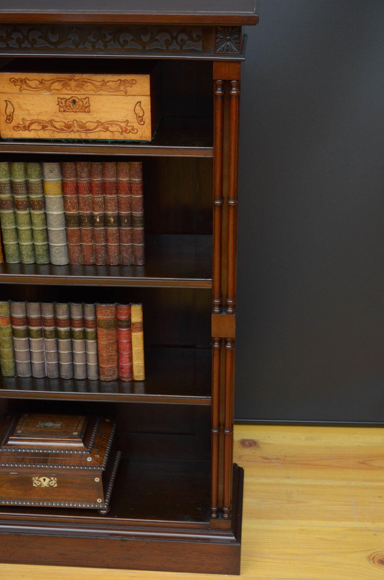 Chippendale Revival Mahogany Open Bookcase For Sale 7
