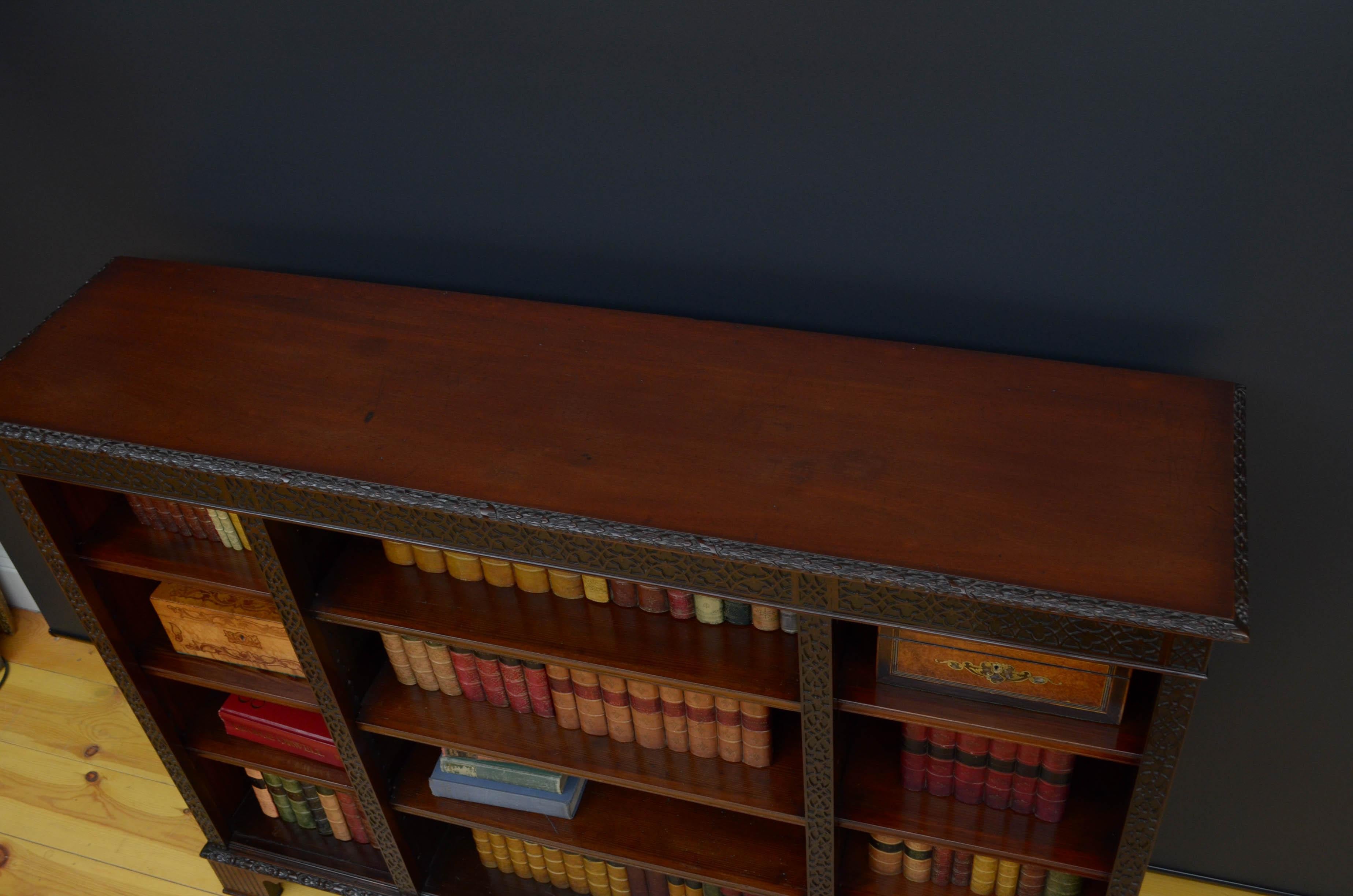 Chippendale Revival Mahogany Open Bookcase In Good Condition In Whaley Bridge, GB