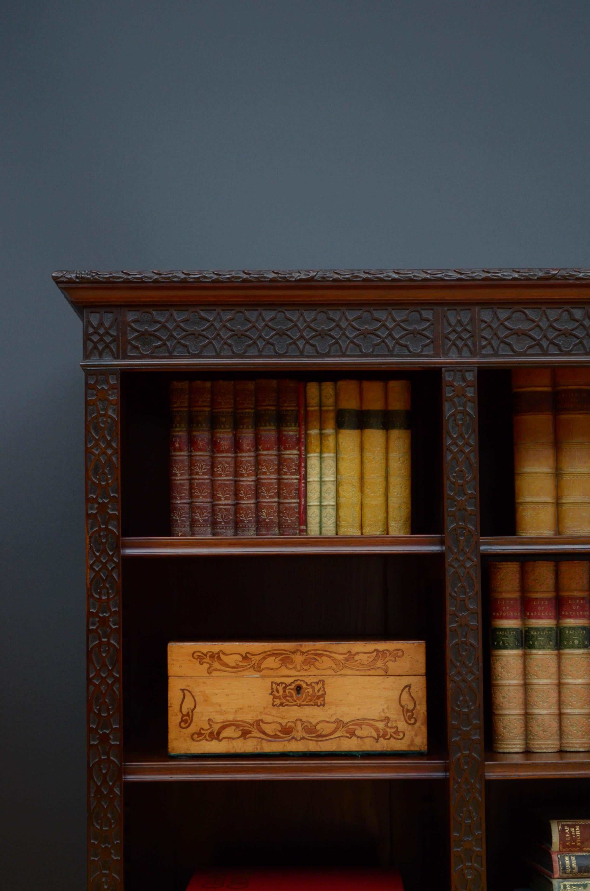 Chippendale Revival Mahogany Open Bookcase 1