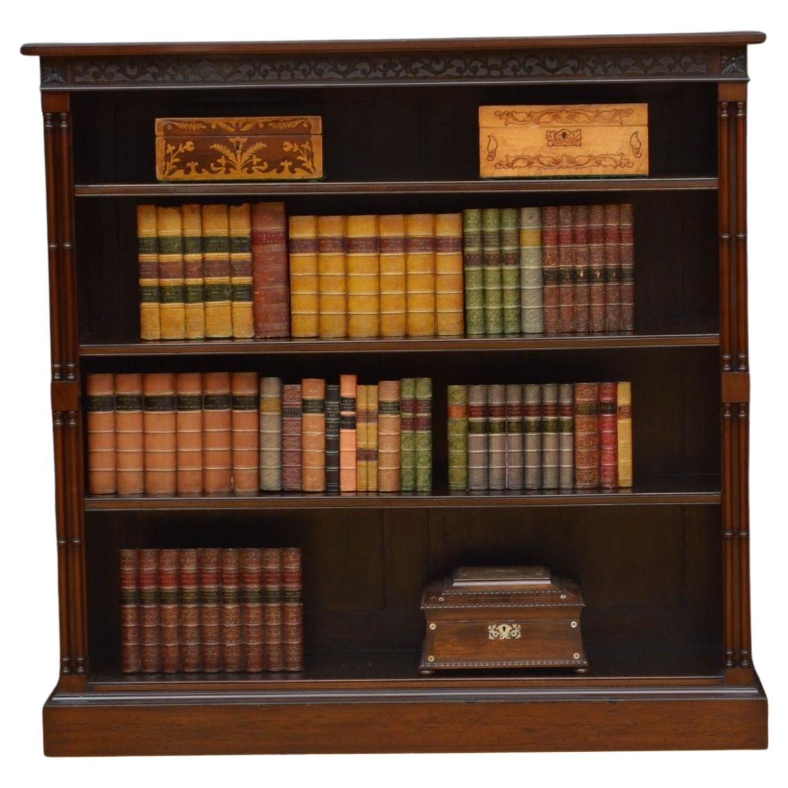 Chippendale Revival Mahogany Open Bookcase