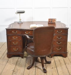 Chippendale Revival Mahogany Serpentine Partner’s Desk